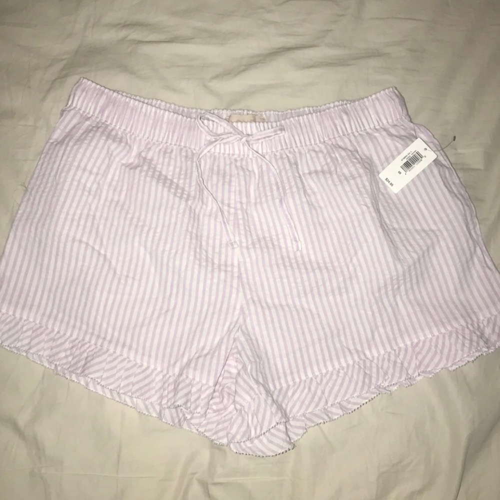 Gap purple and white stripe sleep shorts